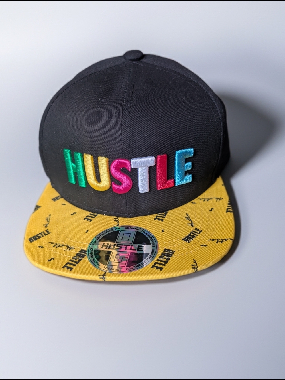 Hustle Kids Snapback Hat in Black and Yellow